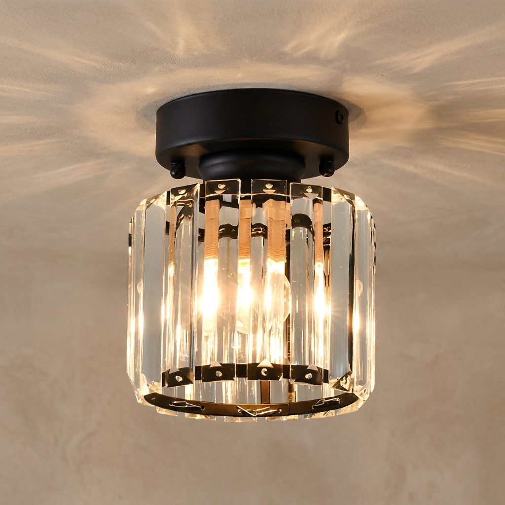 Minimalist Glow Black Flush Mount lifestyle image - Higgsfield lux20v1 - a2