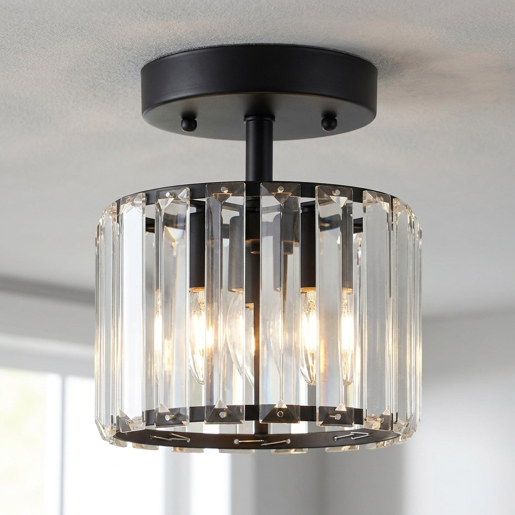 Minimalist Glow Black Flush Mount lifestyle image - Higgsfield lux20v1 - a3