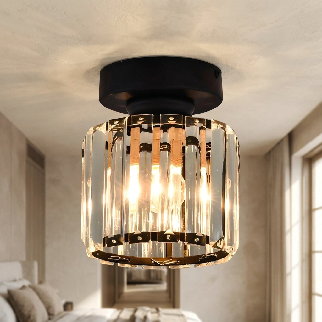 Minimalist Glow Black Flush Mount lifestyle image - Higgsfield lux20v1 - a4