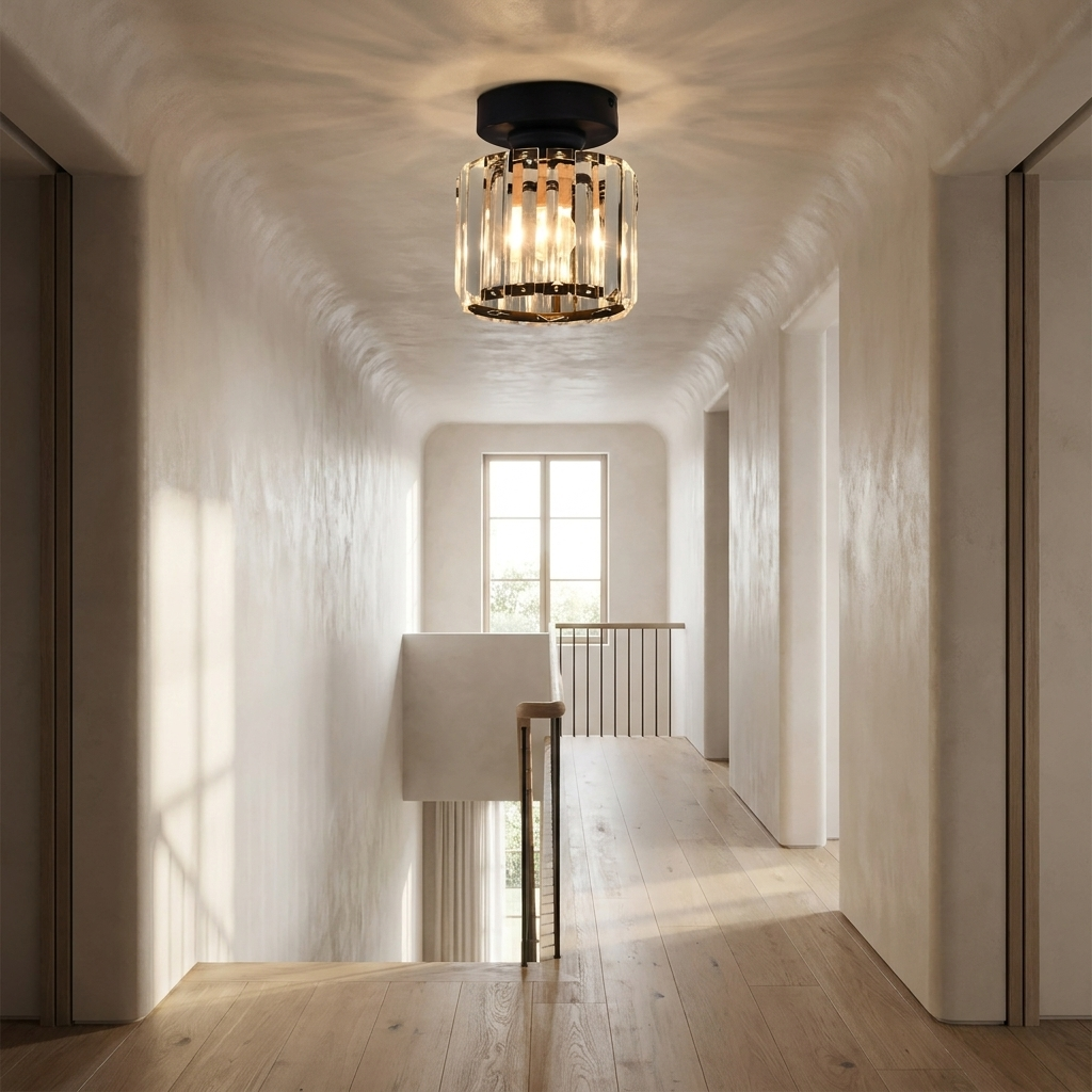 Minimalist Glow Black Flush Mount lifestyle image - Higgsfield lux20v1 - a11