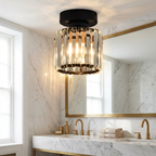 Minimalist Glow Black Flush Mount lifestyle image - Higgsfield lux20v1 - a12