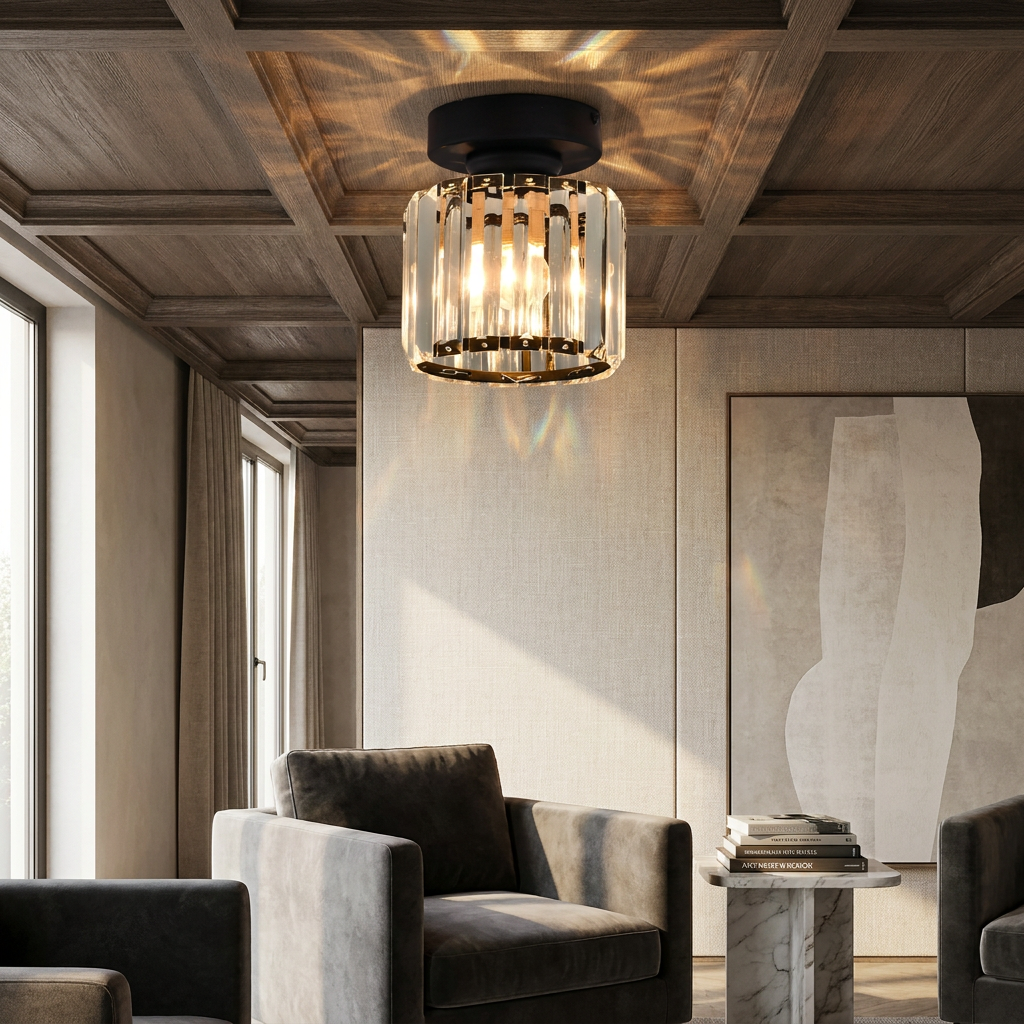 Minimalist Glow Black Flush Mount lifestyle image - Higgsfield lux20v1 - a14