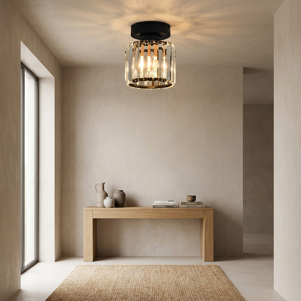 Minimalist Glow Black Flush Mount lifestyle image - Higgsfield lux20v1 - a17