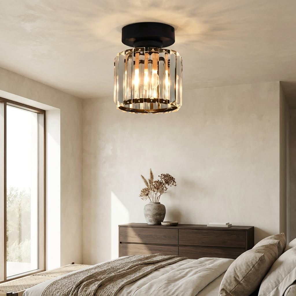 Minimalist Glow Black Flush Mount lifestyle image - Higgsfield lux20v1 - a18