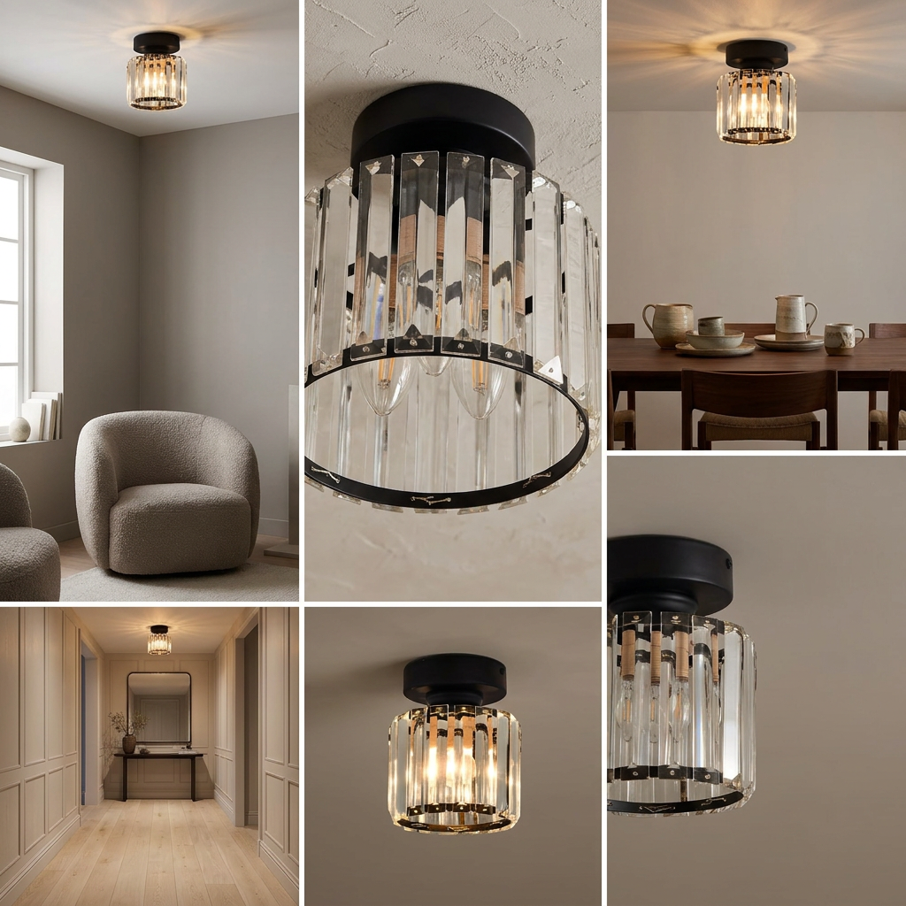 Minimalist Glow Black Flush Mount lifestyle image - Higgsfield lux20v1 - a19