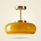 Shard Nordic Brass Glass Pendant Light lifestyle image - Higgsfield lux20v1 - hero