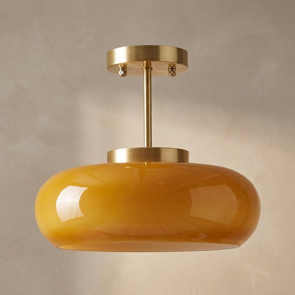 Shard Nordic Brass Glass Pendant Light lifestyle image - Higgsfield lux20v1 - a2