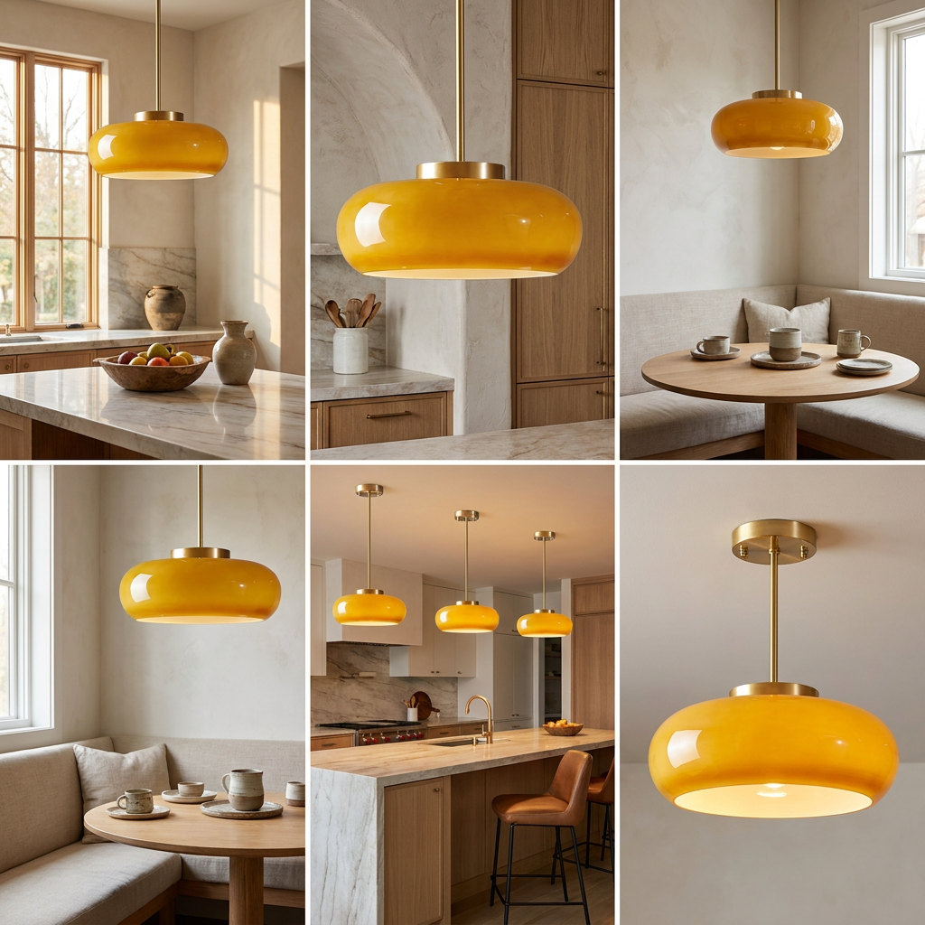 Shard Nordic Brass Glass Pendant Light lifestyle image - Higgsfield lux20v1 - a10