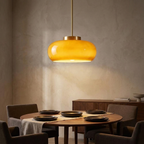 Shard Nordic Brass Glass Pendant Light lifestyle image - Higgsfield lux20v1 - a15