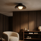 Radiant Translucent Glow Nordic Glass Ceiling Light lifestyle image - Higgsfield lux20v1 - a15