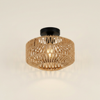 Woven Lantern Boho Radiance Rattan Ceiling Light lifestyle image - Higgsfield lux20v1 - hero