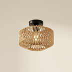 Woven Lantern Boho Radiance Rattan Ceiling Light lifestyle image - Higgsfield lux20v1 - a1