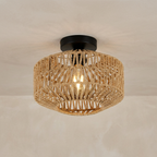 Woven Lantern Boho Radiance Rattan Ceiling Light lifestyle image - Higgsfield lux20v1 - a2