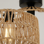 Woven Lantern Boho Radiance Rattan Ceiling Light lifestyle image - Higgsfield lux20v1 - a3