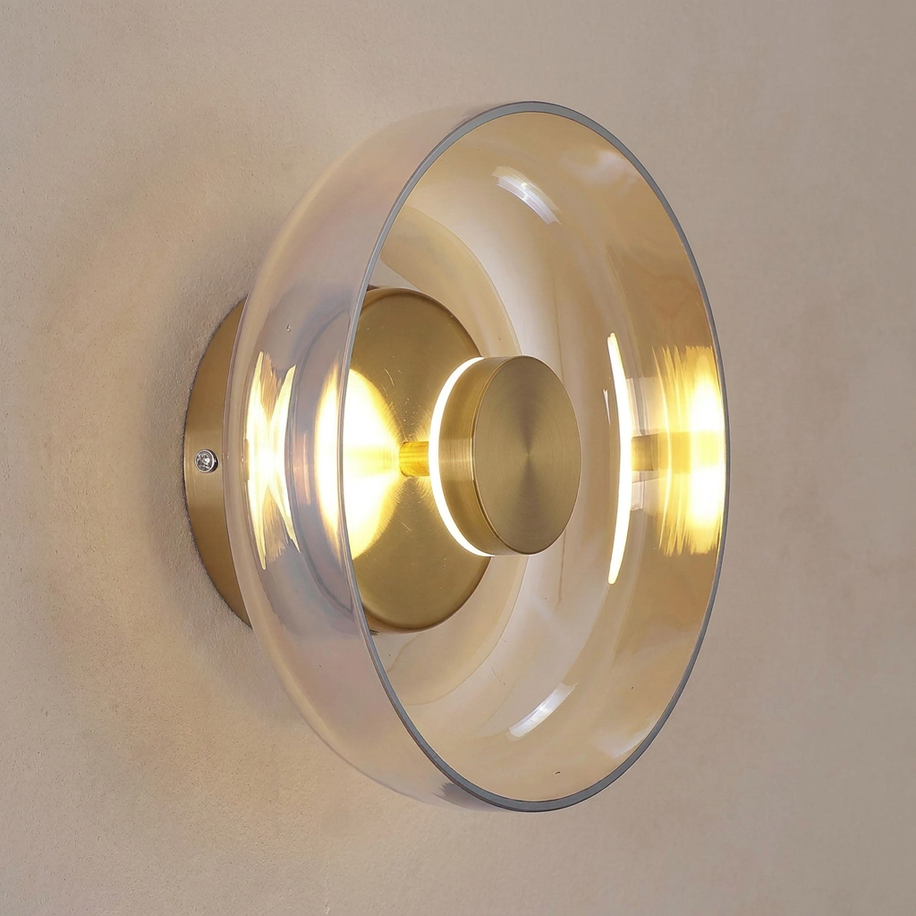 The Shimmering Glow Premium Minimalist Brass Wall Light lifestyle image - Higgsfield lux20v1 - a2