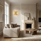 The Shimmering Glow Premium Minimalist Brass Wall Light lifestyle image - Higgsfield lux20v1 - a5