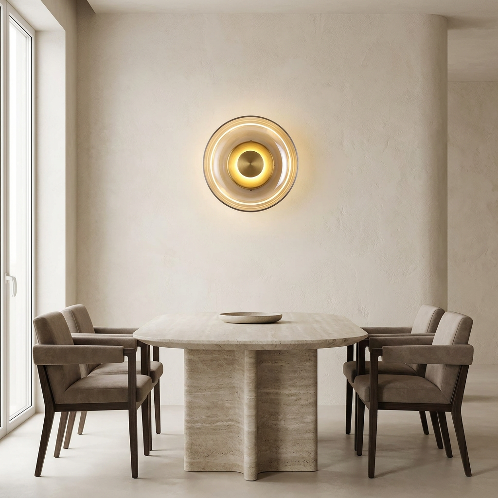 The Shimmering Glow Premium Minimalist Brass Wall Light lifestyle image - Higgsfield lux20v1 - a7