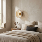 The Shimmering Glow Premium Minimalist Brass Wall Light lifestyle image - Higgsfield lux20v1 - a8