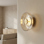 The Shimmering Glow Premium Minimalist Brass Wall Light lifestyle image - Higgsfield lux20v1 - a17
