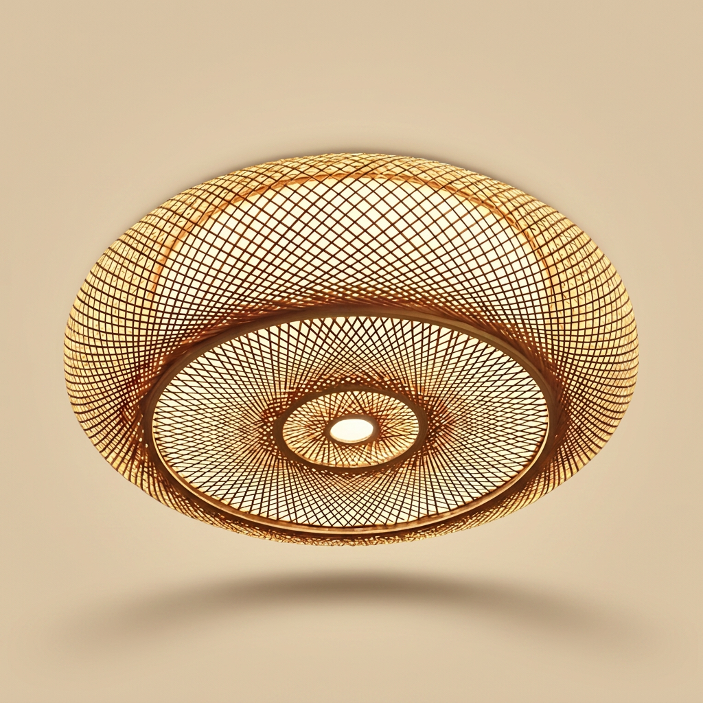Serenity Natural Bamboo Boho Ceiling Light lifestyle image - Higgsfield lux20v1 - hero