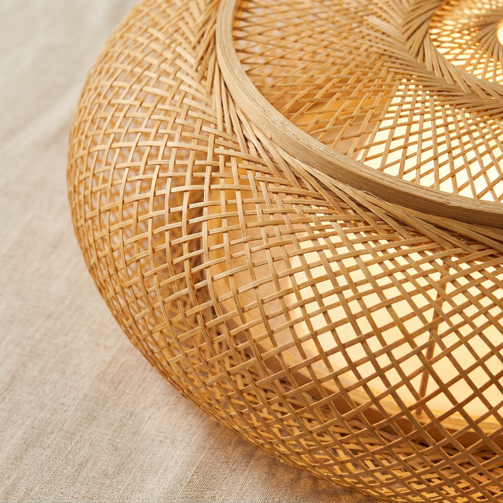 Serenity Natural Bamboo Boho Ceiling Light lifestyle image - Higgsfield lux20v1 - a3