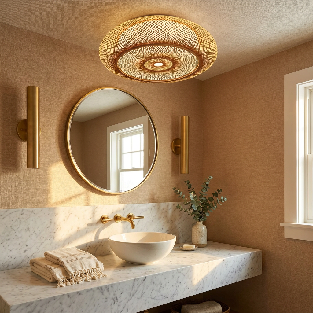 Serenity Natural Bamboo Boho Ceiling Light lifestyle image - Higgsfield lux20v1 - a12
