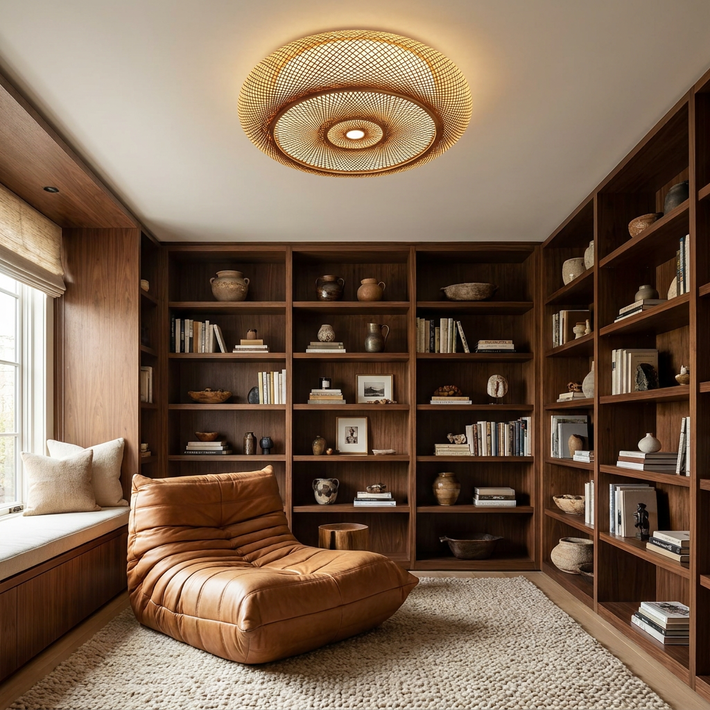 Serenity Natural Bamboo Boho Ceiling Light lifestyle image - Higgsfield lux20v1 - a13