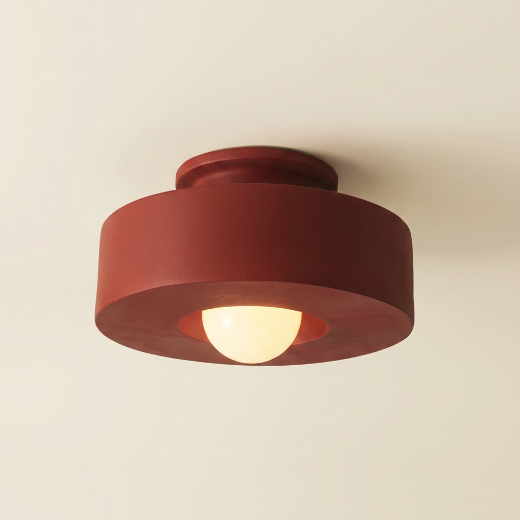 Ethereal Circle Nordic Resin LED Minimalist Ceiling Lamp lifestyle image - Higgsfield lux20v1 - hero