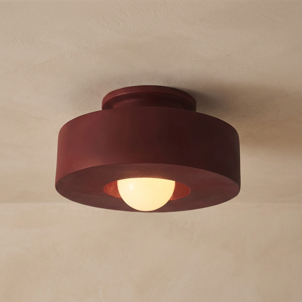 Ethereal Circle Nordic Resin LED Minimalist Ceiling Lamp lifestyle image - Higgsfield lux20v1 - a2