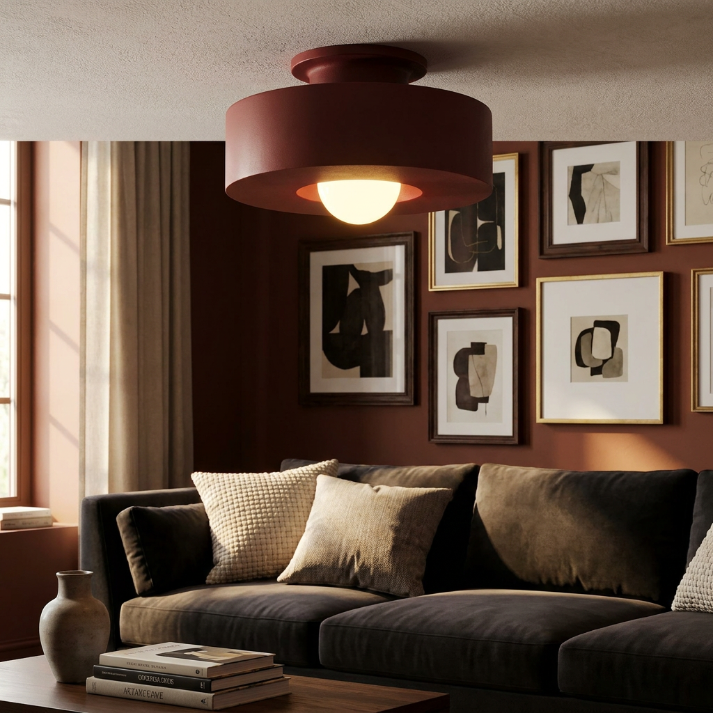 Ethereal Circle Nordic Resin LED Minimalist Ceiling Lamp lifestyle image - Higgsfield lux20v1 - a6