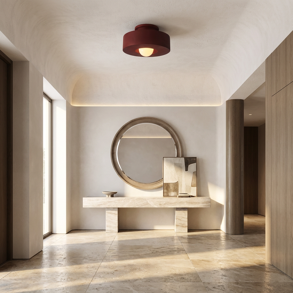 Ethereal Circle Nordic Resin LED Minimalist Ceiling Lamp lifestyle image - Higgsfield lux20v1 - a9