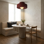 Ethereal Circle Nordic Resin LED Minimalist Ceiling Lamp lifestyle image - Higgsfield lux20v1 - a10