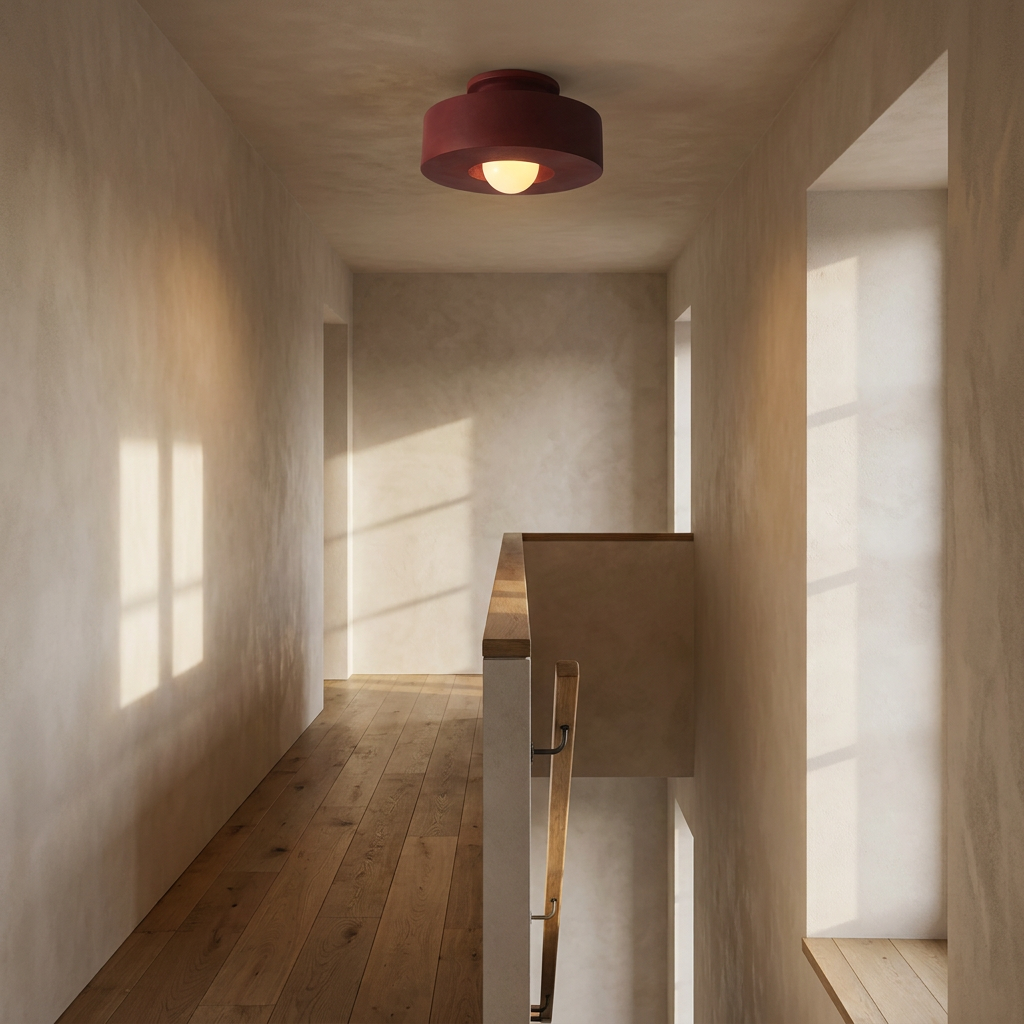 Ethereal Circle Nordic Resin LED Minimalist Ceiling Lamp lifestyle image - Higgsfield lux20v1 - a11