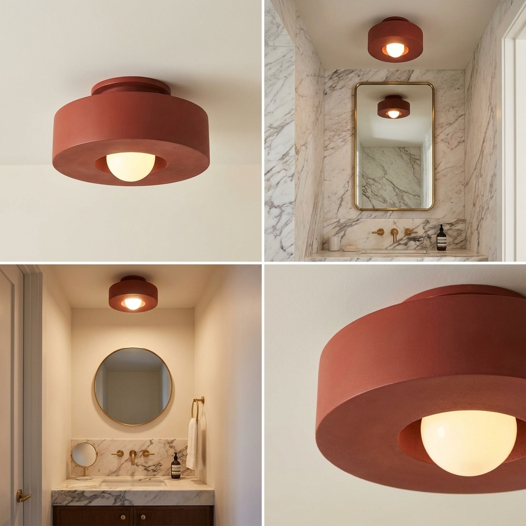 Ethereal Circle Nordic Resin LED Minimalist Ceiling Lamp lifestyle image - Higgsfield lux20v1 - a12