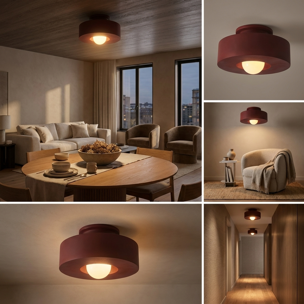 Ethereal Circle Nordic Resin LED Minimalist Ceiling Lamp lifestyle image - Higgsfield lux20v1 - a15