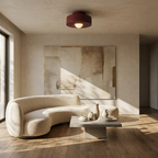 Ethereal Circle Nordic Resin LED Minimalist Ceiling Lamp lifestyle image - Higgsfield lux20v1 - a16