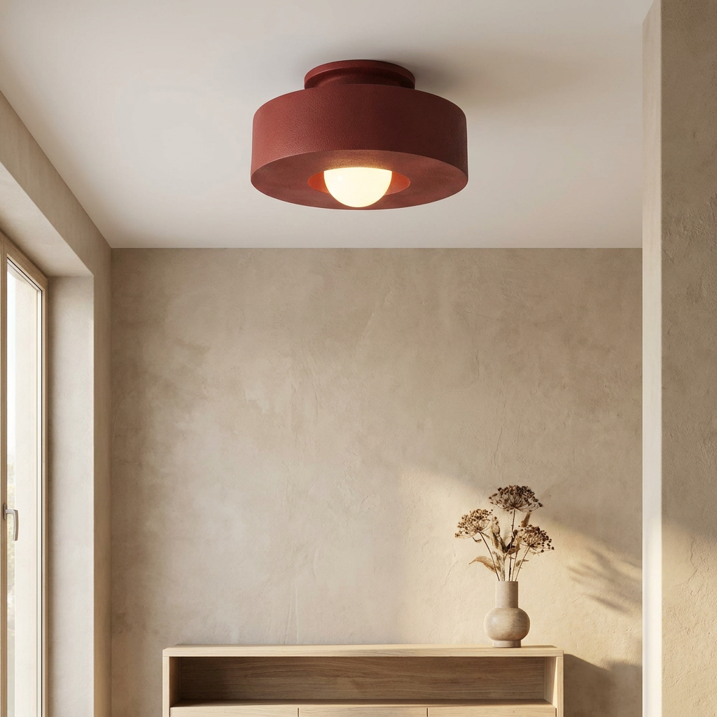 Ethereal Circle Nordic Resin LED Minimalist Ceiling Lamp lifestyle image - Higgsfield lux20v1 - a17