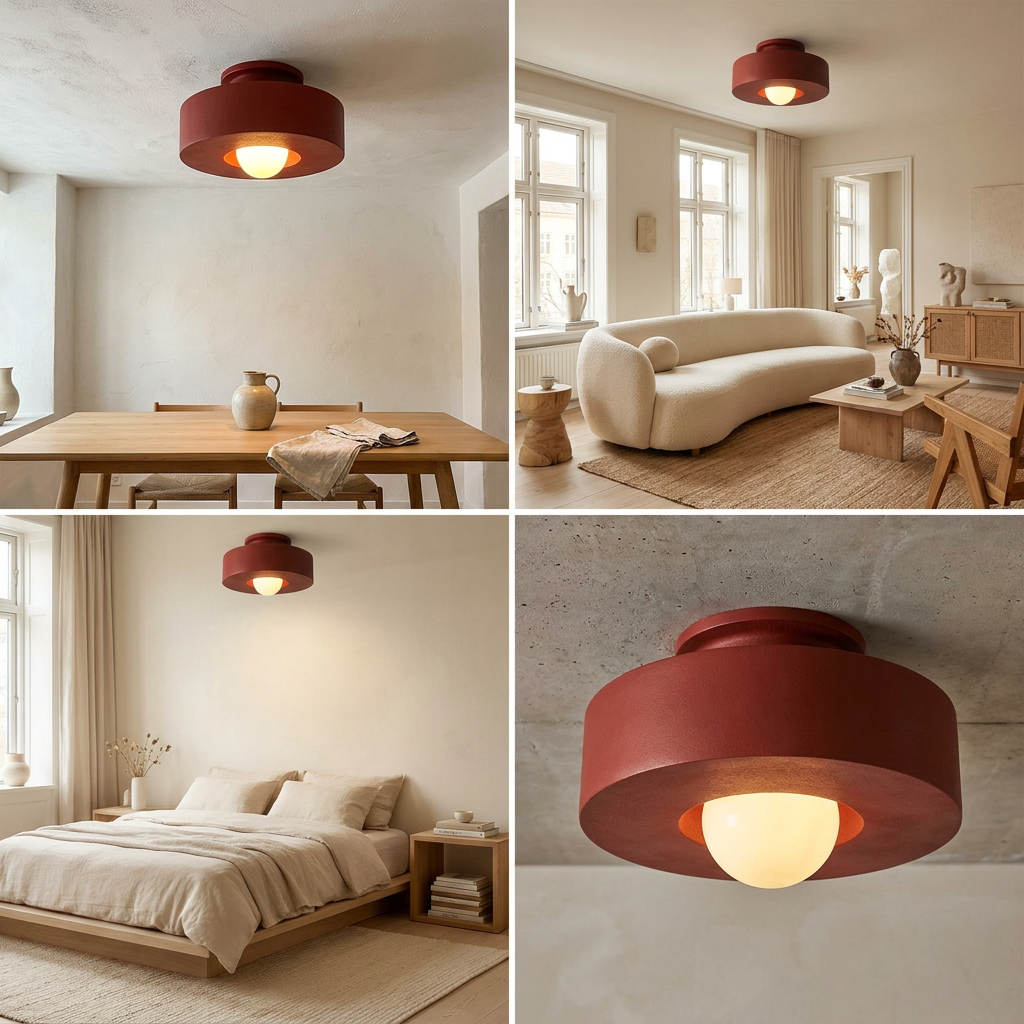Ethereal Circle Nordic Resin LED Minimalist Ceiling Lamp lifestyle image - Higgsfield lux20v1 - a18