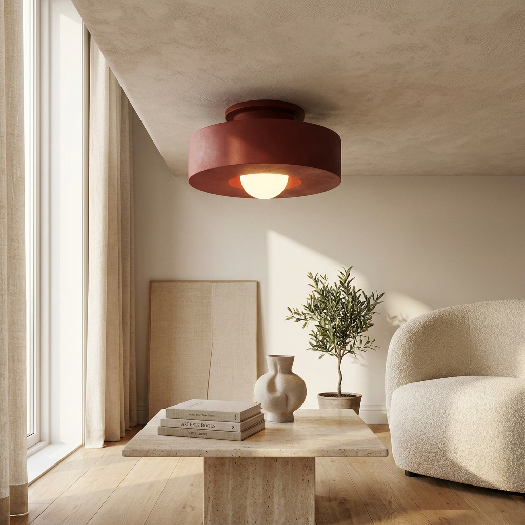 Ethereal Circle Nordic Resin LED Minimalist Ceiling Lamp lifestyle image - Higgsfield lux20v1 - a19