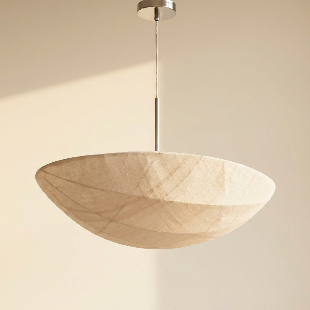 The Wabi-Sabi Canvas Linen Ceiling Light lifestyle image - Higgsfield lux20v1 - a1