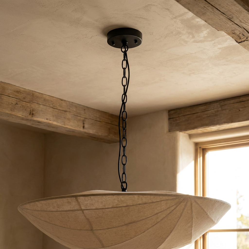 The Wabi-Sabi Canvas Linen Ceiling Light lifestyle image - Higgsfield lux20v1 - a4