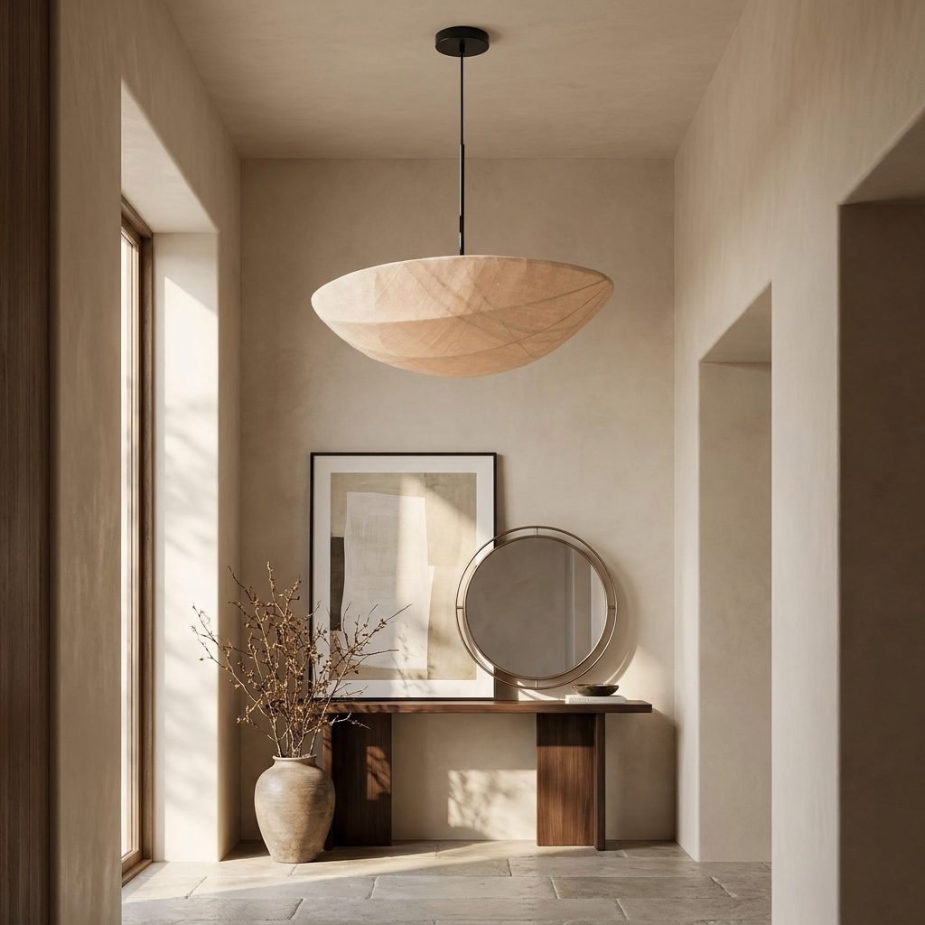The Wabi-Sabi Canvas Linen Ceiling Light lifestyle image - Higgsfield lux20v1 - a9