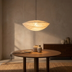 The Wabi-Sabi Canvas Linen Ceiling Light lifestyle image - Higgsfield lux20v1 - a15