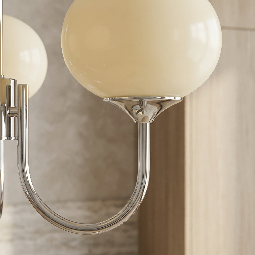 Marshmallow Modern Glass Chandelier lifestyle image - Higgsfield lux20v1 - a3