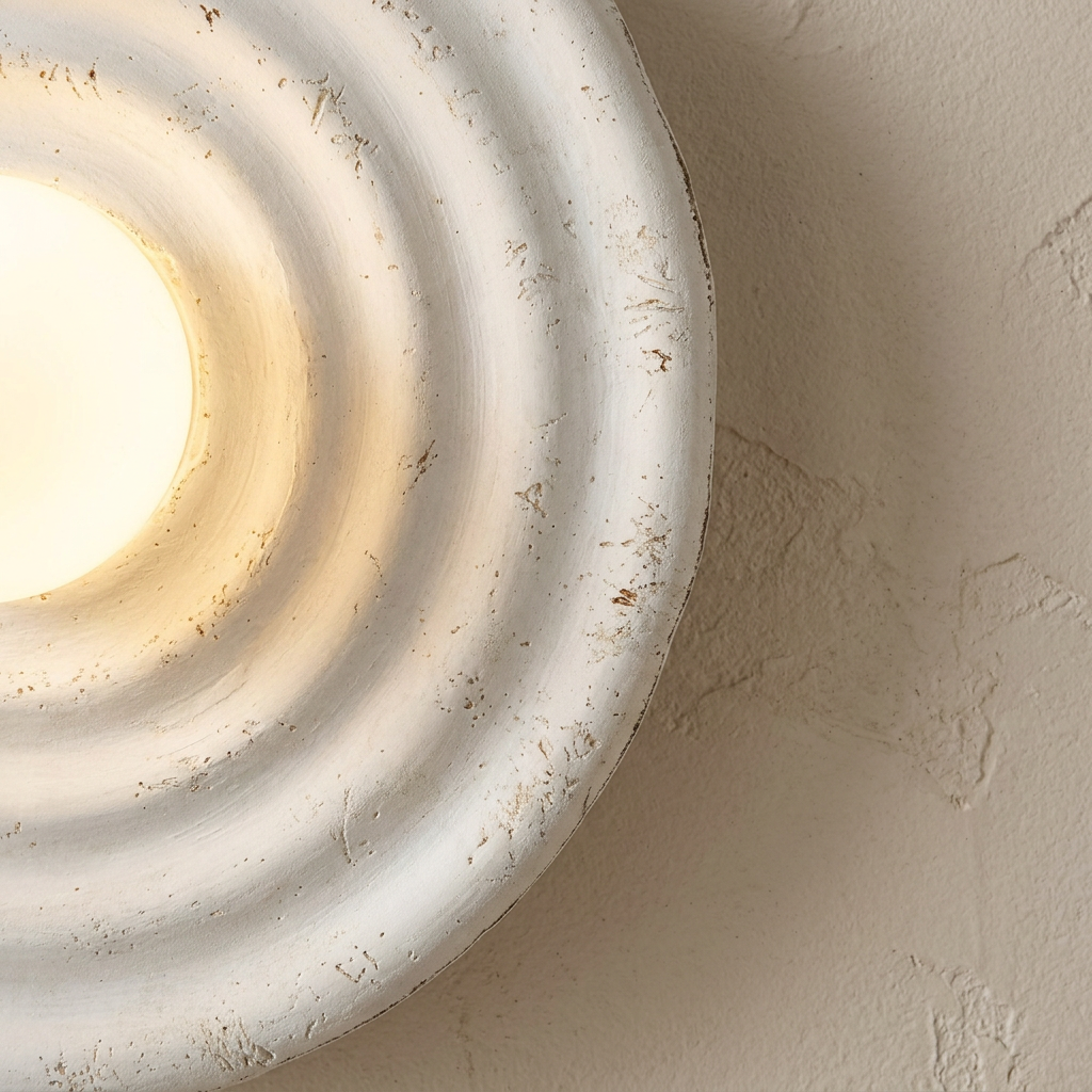 Wabi-Sabi Resin Round Circle Wall Light lifestyle image - Higgsfield lux20v1 - a3