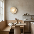 Wabi-Sabi Resin Round Circle Wall Light lifestyle image - Higgsfield lux20v1 - a10