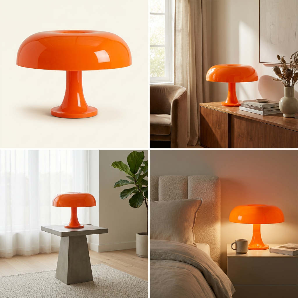 Oyster Mushroom Burst Table Lamp lifestyle image - Higgsfield lux20v1 - hero