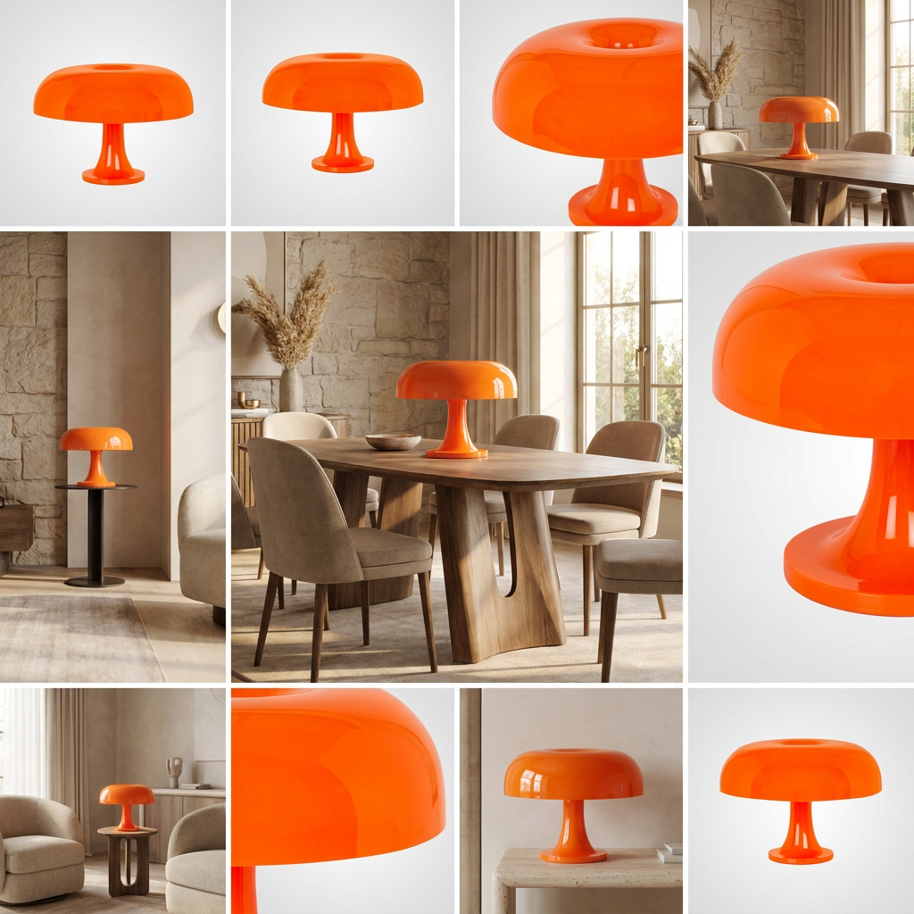 Oyster Mushroom Burst Table Lamp lifestyle image - Higgsfield lux20v1 - a7