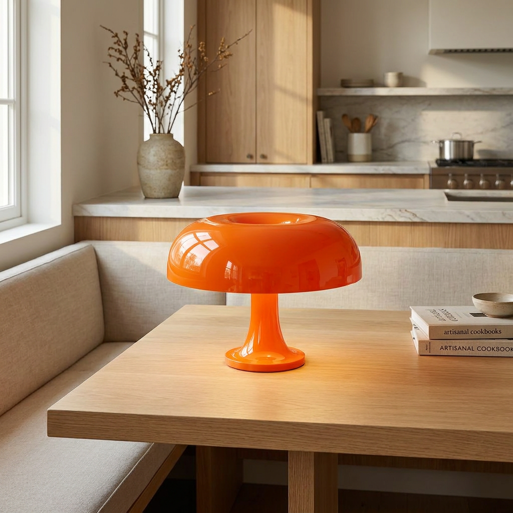 Oyster Mushroom Burst Table Lamp lifestyle image - Higgsfield lux20v1 - a10