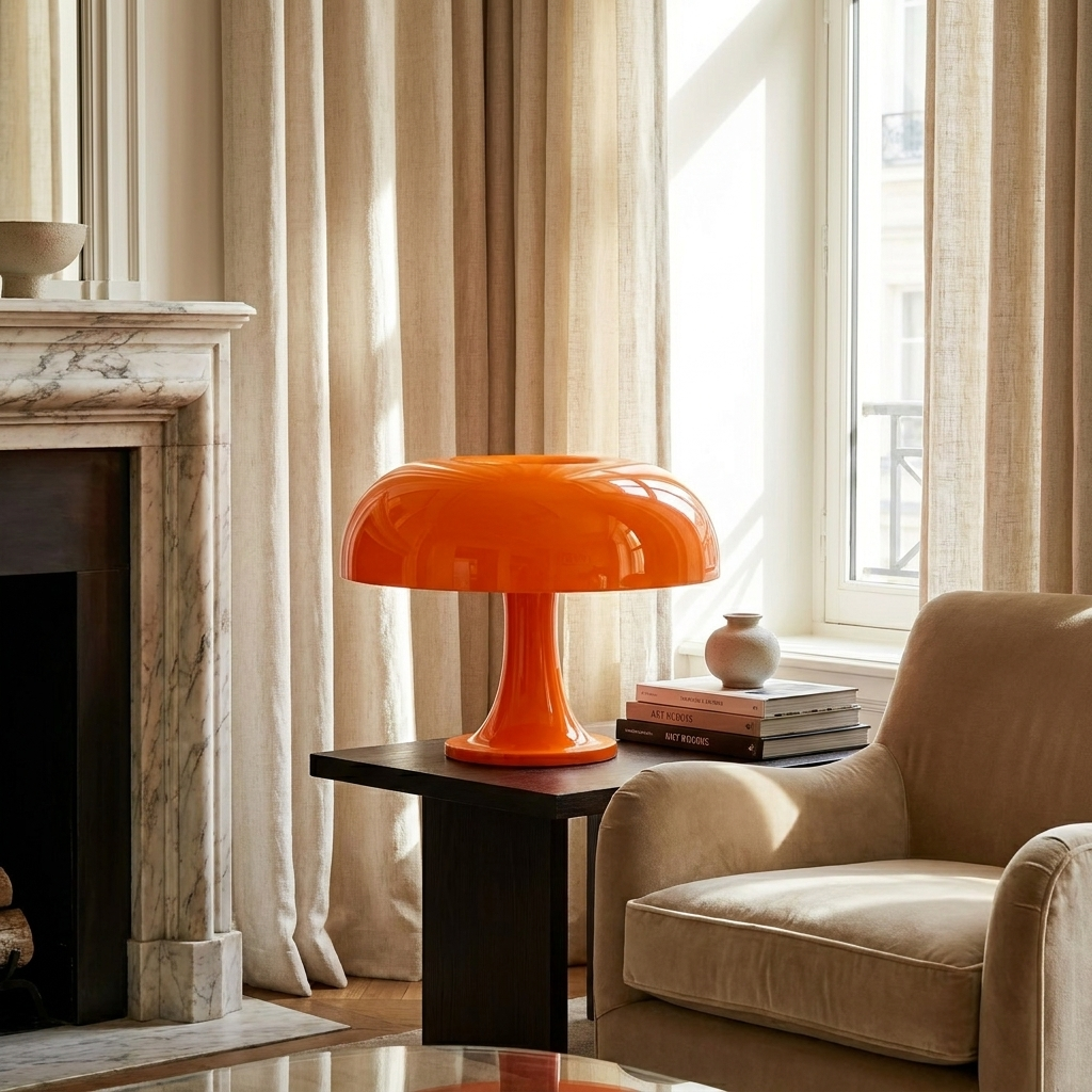Oyster Mushroom Burst Table Lamp lifestyle image - Higgsfield lux20v1 - a14